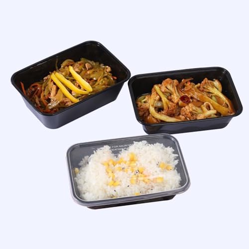 24oz Square Plastic Meal Prep Containers Reusable With Lids (24 oz square box)