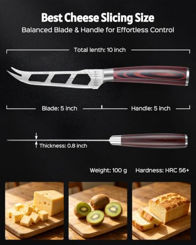Cheese Knife 5” Serrated Knife for Block Cheese (5 Inch Cheese Knife)