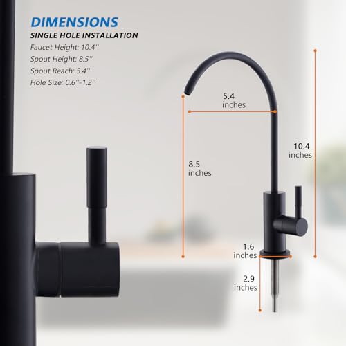 Drinking Water Faucet for RO System (Matte Black)