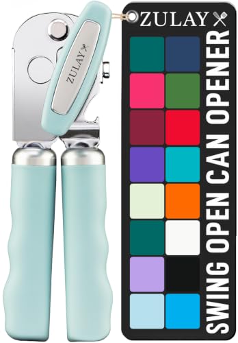 Stainless Steel Swing Open Manual Can Opener Comfortable Grip (Mint / Swing Open)