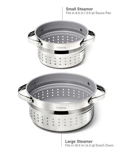 Steamer Stainless Steel Steamer with Handles (Stainless Steel / Large (6.5qt))