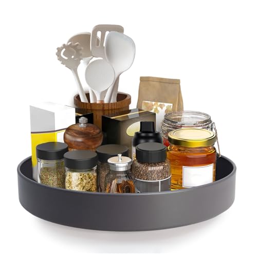 Metal Lazy Susan Organizer (12'' Gunmetal-1 Tier)