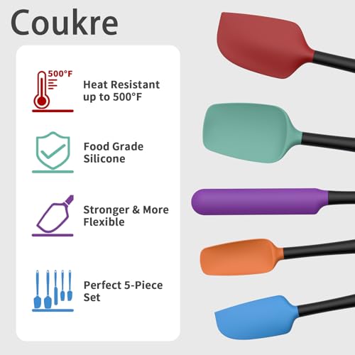 Silicone Spatula Set of 5 (Colorful B Black)