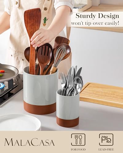 Utensil Holder (Khaki Gray / 7.3"+5.5" (Set of 2))
