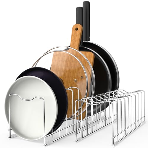 Pot Lid Organizer Pan Lid Organizer Kitchen Pot Lid Rack Suitable for Bakeware Dish Plate (2 Pack)