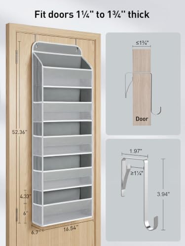 Over the Door Organizer (Grey / Extra-Large 5 Tier)