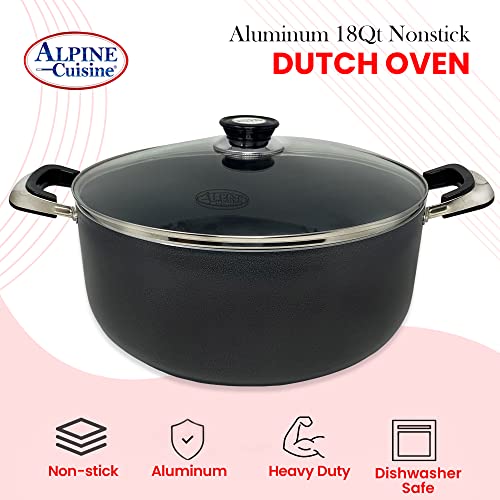 18 Quart Non stick Stock Pot with Tempered Glass Lid and Carrying Handles (18-Quart Stock Pot / Open Stock)