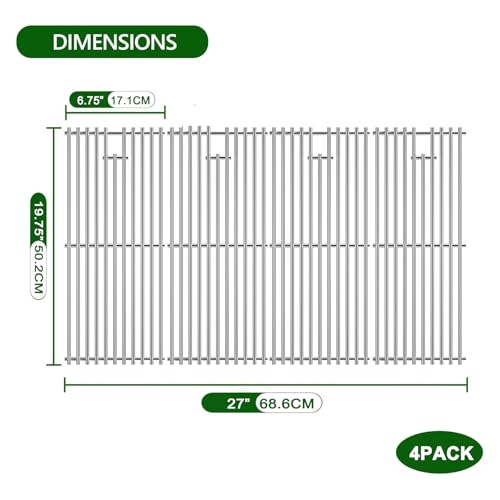 19 3 4" Stainless Steel Cooking Grates Replacement for Chargriller 2121 (19.75" x 27")