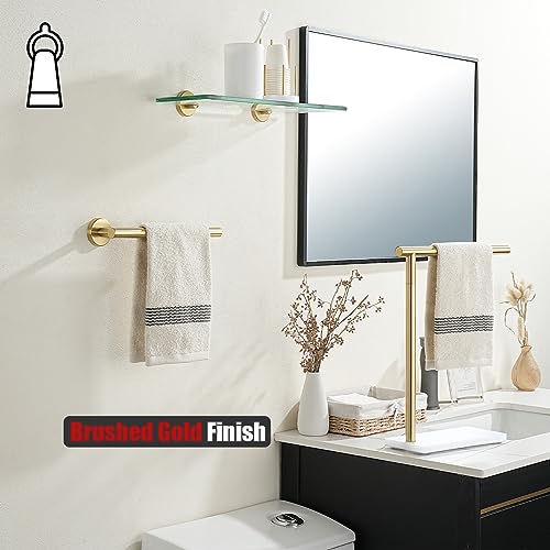 Hand Towel Bar Gold (9 Inch / Brushed Gold)