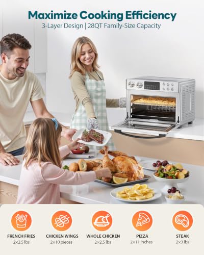 28QT Air Fryer Toaster Oven Combo (Stainless Steel)