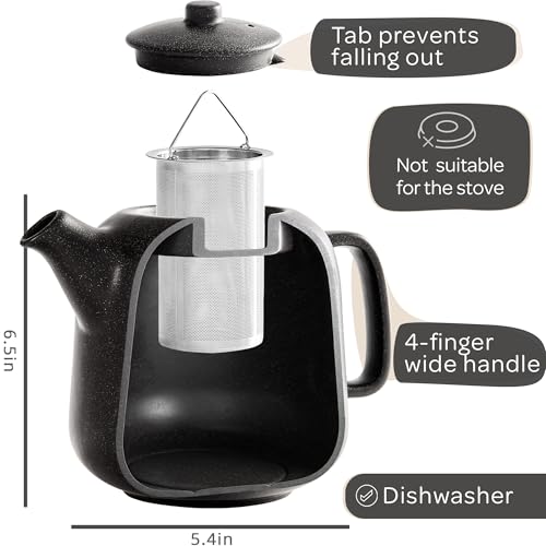 Design Tea Pot (44 oz without warmer / Black)