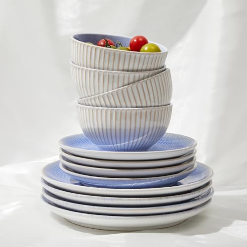 Ceramic Dinnerware Sets for 4 (Blue / Set (12pcs))
