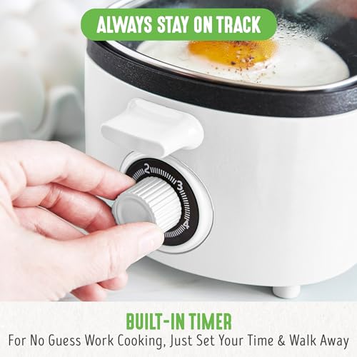 3-in-1 Breakfast Maker Station, Healthy Ceramic Nonstick Dual Griddles for Eggs Meat Sausage Bacon Pancakes and Breakfast Sandwiches, 2 Slice Toast Drawer, Easy-to-use Timer, White (White / 11" Breakfast Maker / Breakfast Maker)