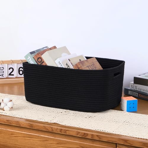 Large Storage Baskets for Organizing (4pcs-L17×W13×H7.5" / Black)