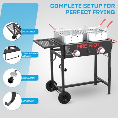 36QT Outdoor Propane Deep Fryer with Rolling Cart (36QT)