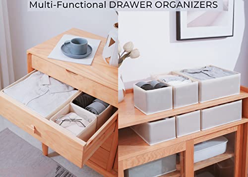 12 Pack Drawer Organizer Clothes (Gray / 12 Pack)