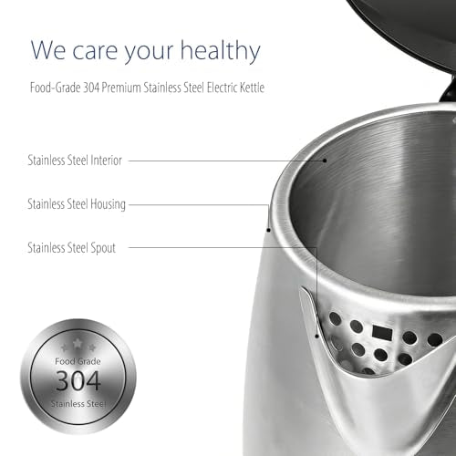 Stainless Steel Electric Kettle (1.8 Quarts / Stainless Steel)