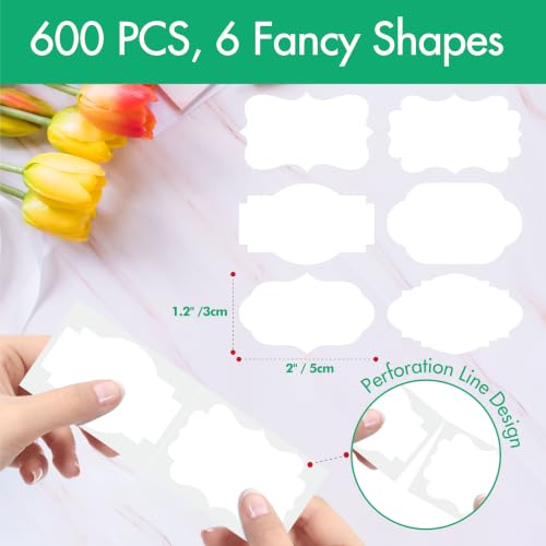 Removable Blank Sticker 6 (White（water/Oil） / 1.2” x 2”)