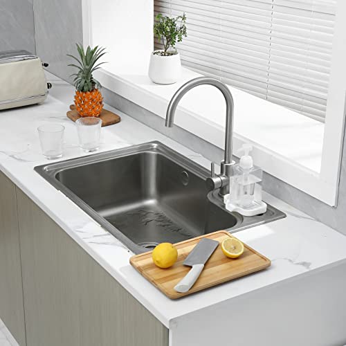 Silicone Soap Dish with Drain Spout (White / S(4.9"×3.2"))