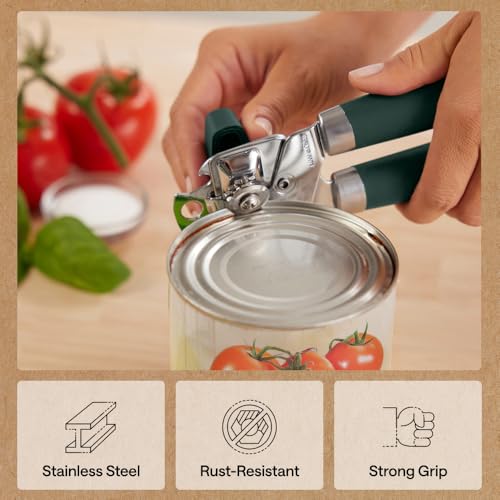 Upgraded Model Stainless Steel Manual Can Opener (Hunter Green)