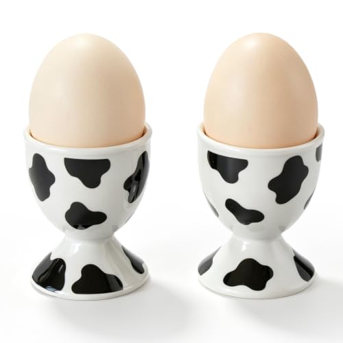 Ceramic Egg Cups (Cow Print)