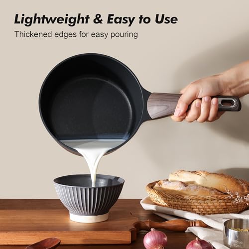 Nonstick Sauce Pan with Lid (Classic Black / 2 Quarts)