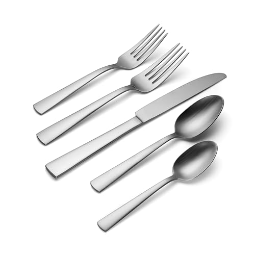 H290020AL20 Satin Nocha 20 Piece Everyday Flatware Set (20-Piece Set; Service for 4 / 20-Piece Flatware Set, Satin Finish)