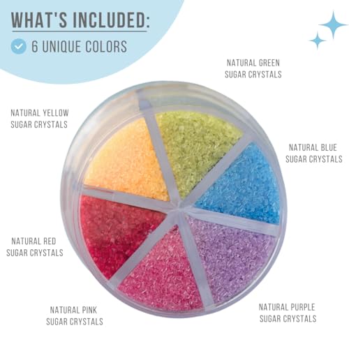 Dye Free Rainbow Sugar 6 Cell Decorating Variety (2.75 Ounce)