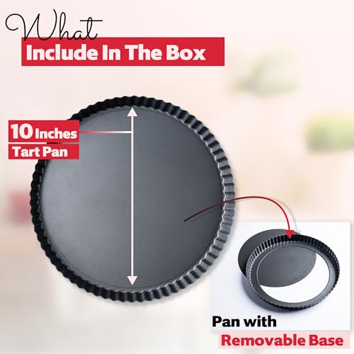 Tart Pan 10 Inch Removable Bottom (10 Inch)