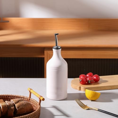 Sweejar Ceramic Olive Oil Dispenser Bottle (15.5 oz, Set of 1 / Rose Quartz)