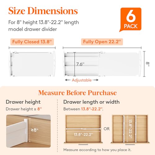 8" Tall Drawer Dividers (6 Count)