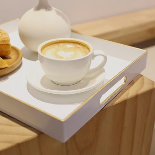 White Plastic Serving Tray for Ottoman (30 White / 11.8" x 15.7" x 1.6")