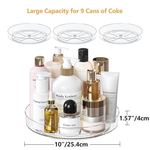 4 Pack 10 Inch Clear Lazy Susan Turntable Organizer for Cabinet (10inch - 4 Pack)