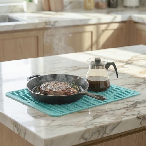 Silicone Dish Drying Mat (Mint / 16"L x 12"W)