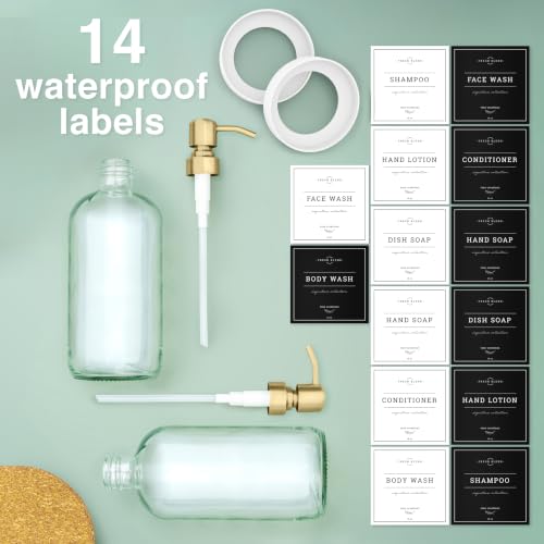 Clear Glass Soap Dispenser (Clear Bottle / Brushed Gold Pump)