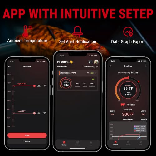 TempSpike 600ft Wireless Meat Thermometer with Upgraded Meat Probe