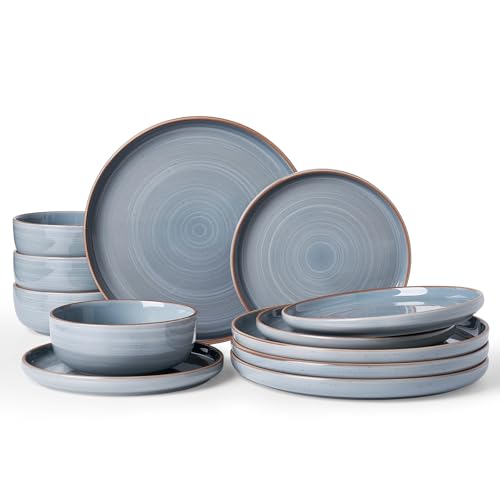 Meteor 12 Piece Stoneware Dinnerware Set (Blue Gray / Service for 4 (Standard Dinner Set))