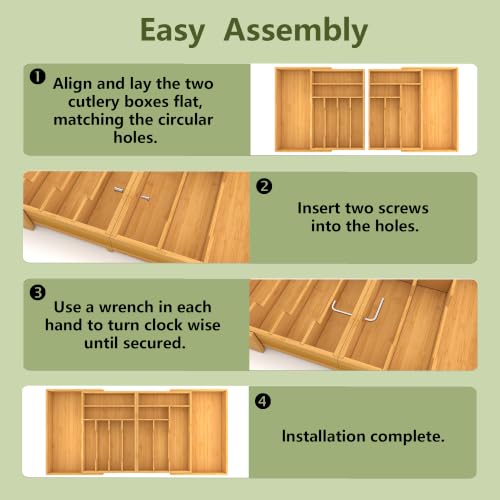 Extra Large Silverware Drawer Organizer (Natural / XXXXL(22-37''W x 16.5''D))