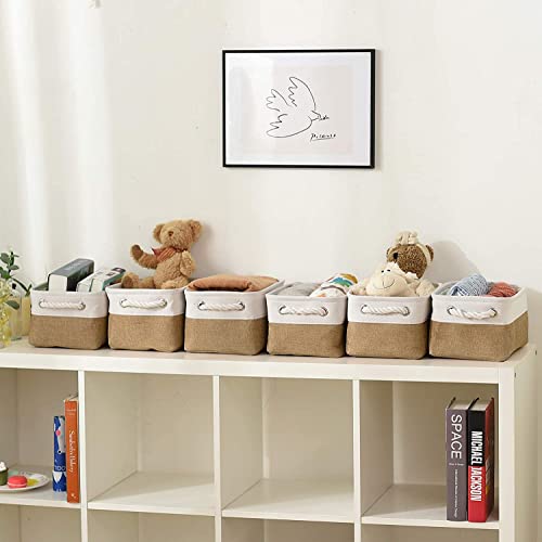 Small Baskets for Organizing (White&Peru / Small (Pack of 6))