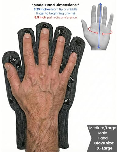Oven Gloves with Fingers (X-Large Standard Cuff / Gray)