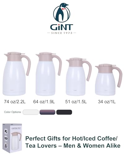 1L 34Oz Thermal Coffee Carafe (White / 34 Ounces)