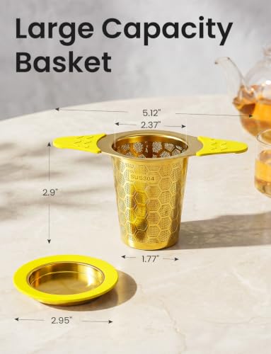 Tea Infuser for Loose Leaf Tea (1 Pack - Gold)