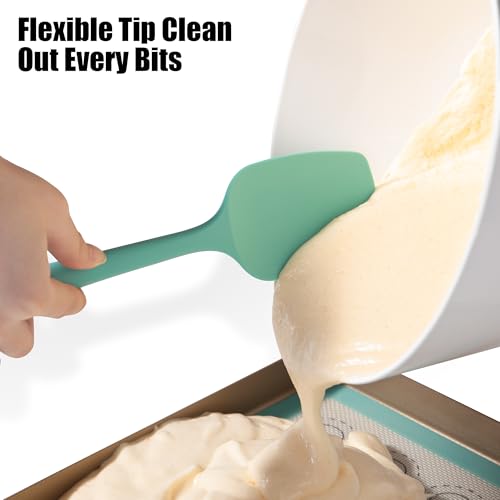 600°F Heat Resistant Silicone Large Spoon (11.4in (Spoon Spatula) / Aqua Sky)