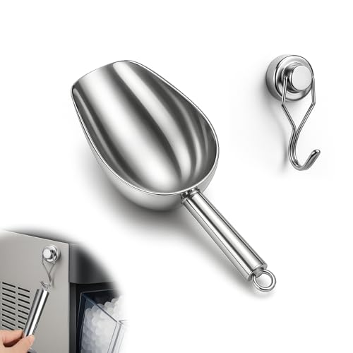 Stainless Steel Ice Scoop for Freezer with Magnetic Hook