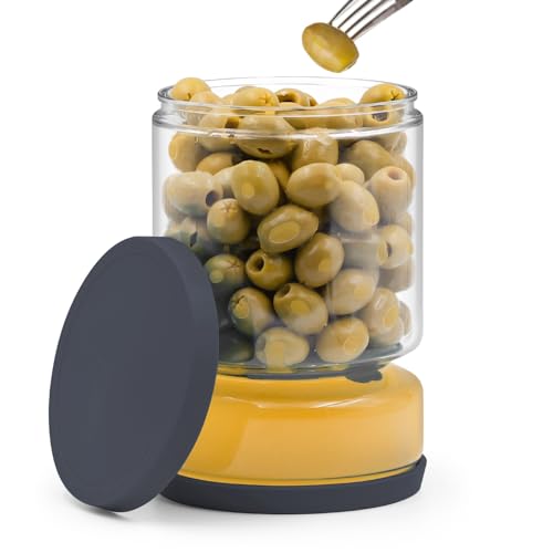 Airtight Glass Pickle and Olive Container (Midnight Blue)