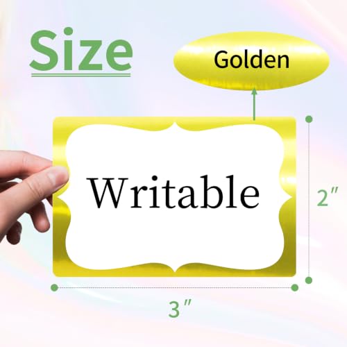 Gold Name Tags (Holographic Gold / 2 x 3 inch)