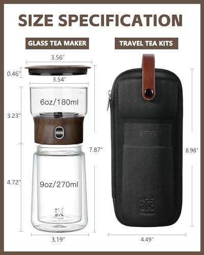 Glass Infuser Teapot (03-Walnut / 9oz)