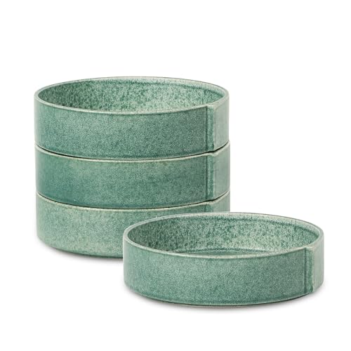 Bao 4 Piece Pasta Bowl Set Stoneware (Green / 4-Piece - Pasta Bowl)