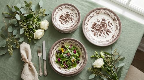 12 Piece Porcelain Dinnerware Set for 4 (Victoria Brown / 12)