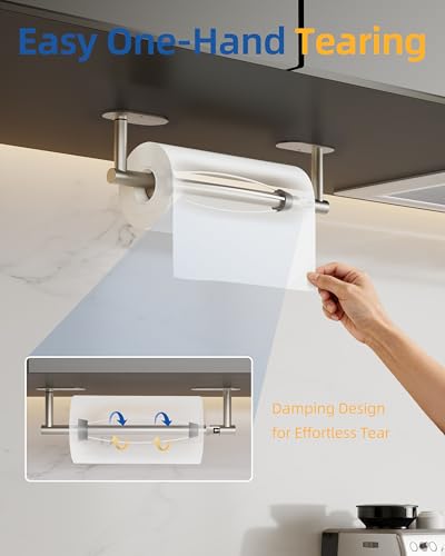 Paper Towel Holder Under Cabinet (Sliver / One Hand Tear - Oval)